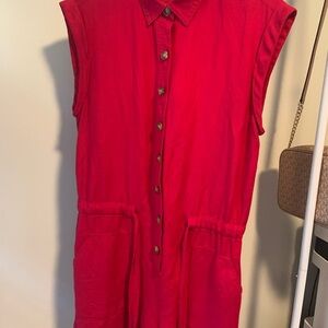 LOFT Vibrant Pink Sleeveless Romper